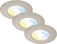 Einbauleuchten Briloner 3 x 4,9 Watt LED Nickelmatt...