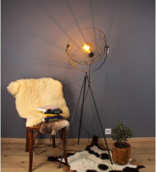 Stehleuchte Eco-Light grid Anthrazit Standlampe Drahtkorb Luce Ambiente
