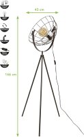 Stehleuchte Eco-Light grid Anthrazit Standlampe Drahtkorb Luce Ambiente