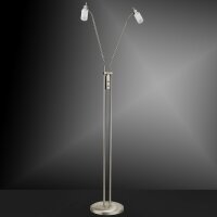 Stehlampe Max, Stahl, 2x4W, 3000K, Glas, 23 x 157 cm – LeuchtenDirekt
