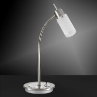 Tischlampe Max, Stahl, 4 Watt, 3000K, Glas, 13 x 13 x 37 cm – LeuchtenDirekt