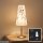 Tischlampe Isi, Nickelmatt / Lila-Dekor / Rosa, 40 Watt, E14-Fassung, Ø 13 cm – Brilliant