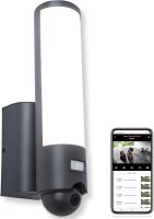 Außenleuchte Lutec Security Elara Kamera Leuchten Wandlampe LED Grau Gartenlampe