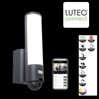 Lutec Security Elara LED Außenwandleuchte mit Kamera 17,5W Bewegungsmelder Anthrazit