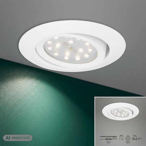 Einbauleuchte Briloner 3er Set LED Einbaulampe Weiß 3 Watt Spot