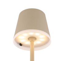 Globo VANNIESO Solar-Tischleuchte Metall sandfarben 10x LED warmweiß IP44 – 36637S