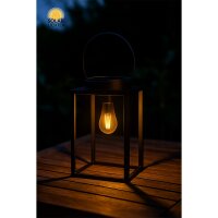 Solar Laterne BODHU: 25,6cm, schwarze Outdoor-Leuchte,...