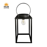 Solar Laterne BODHU XL: 32cm, schwarze Outdoor-Leuchte von Solar-Lichter, stilvolle Gartenbeleuchtung.