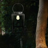 Solar Laterne BODHU XL: 32cm, schwarze Outdoor-Leuchte von Solar-Lichter, stilvolle Gartenbeleuchtung.