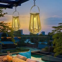 Nordlicht Professional LED Solar Laterne Bastfarben Kunststoff Ø16,5cm Filament 10lm 2700K