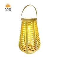 Nordlicht Professional LED Solar-Laterne Filament Bastfarben Ø16,5cm