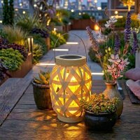Solar-Lichter GILA LED Solar Laterne Natur PE-Rattan...