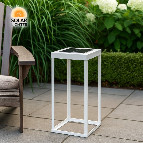 Solar Gartenleuchte TIMIKA weiss 33cm Außenlampe Außenleuchte von Solar-Lichter