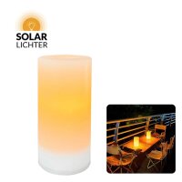 Solar-Lichter Terrassa XL LED Solar Kerze Weiß 15,6cm Flacker-Effekt 3000K IP44