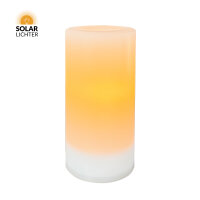 Solar-Lichter Terrassa XL LED Solar Kerze Weiß 15,6cm Flacker-Effekt 3000K IP44