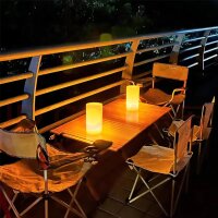 Solar-Lichter Terrassa XL LED Solar Kerze Weiß 15,6cm Flacker-Effekt 3000K IP44