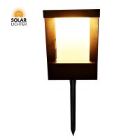 Solar-Lichter BORNEO 2-in-1 LED Solar Wegeleuchte Schwarz Eisen 25cm Erdspieß 3000K IP44