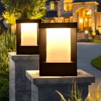 Solar-Lichter BORNEO 2-in-1 LED Solar Wegeleuchte Schwarz Eisen 25cm Erdspieß 3000K IP44