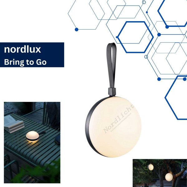 Akku-Leuchte Nordlux Bring To-Go 16 Außenleuchte LED Stufendimmer Hängelampe
