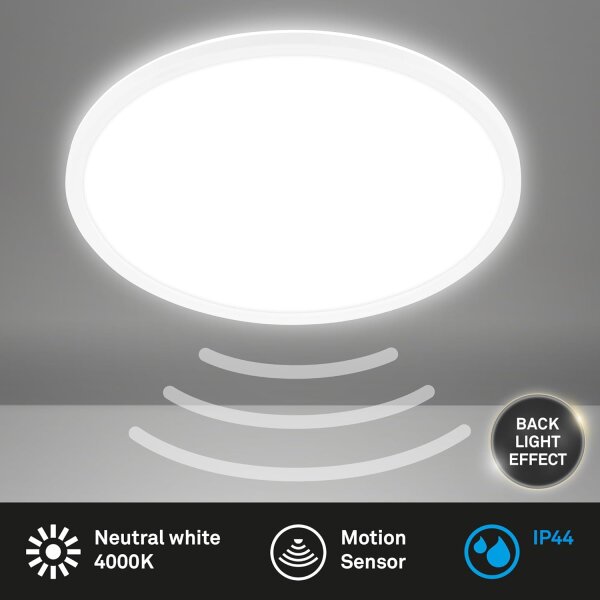 Deckenleuchte Briloner 22 Watt LED Sensor Deckenlampe Weiß 42 cm Backlight