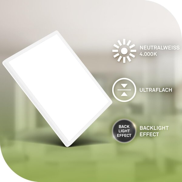 Deckenleuchte Briloner 14 Watt LED Ultraenergieeffizient 42 x 42 cm Deckenlampe Backlight