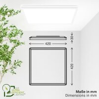 Deckenleuchte Briloner 14 Watt LED Ultraenergieeffizient 42 x 42 cm Deckenlampe Backlight