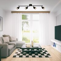Strahler Briloner 4er Spot Deckenlampe GU10 Fassung Schwarz Deckenleuchte