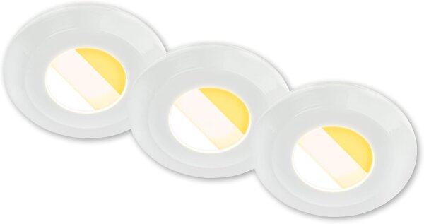 Einbauleuchten Briloner 3 x 4,9 Watt LED Weiß Einbauspot Lichtfarbe wählbar IP44 430 Lumen