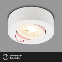 Briloner 2-in-1 LED Einbaustrahler Aufbauspot Weiß Ø9cm Schwenkbar Dimmbar 5W 500lm Warmweiß