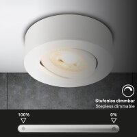 LED Einbaulampe, Weiß, Bohrloch 7,6 cm, 5 Watt, 500lm, 3000K, dimmbar, schwenkbar – Briloner