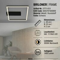 Deckenleuchte Briloner Frame 12 Watt LED schwarz 30 cm...