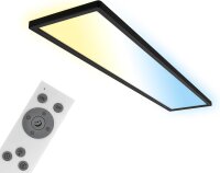 Deckenleuchte Briloner 36 Watt LED Panel Schwarz Fernbedienung dimmbar CCT Nachtlicht 98 cm