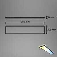 Deckenleuchte Briloner 36 Watt LED Panel Schwarz Fernbedienung dimmbar CCT Nachtlicht 98 cm