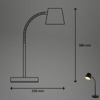 Akku-Leuchte Briloner Tischlampe 5,5 Watt LED Schwarz Tischleuchte Touchdimmer