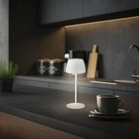 Akku-Leuchte Briloner 2,5 Watt LED Tischleuchte Weiß Touchdimmer IP44 Tischlampe