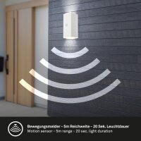 Akku-Leuchte Briloner Aussenwandleuchte 6 Watt LED Sensor Wandlampe Weiß