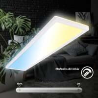 Deckenleuchte Briloner 36 Watt LED Panel Deckenlampe Fernbedienung dimmbar 98 cm CCT