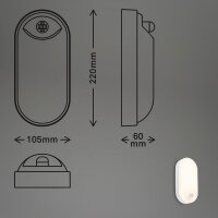 Außenleuchte Briloner 12 Watt LED Bewegungsmelder Wandleuchte IP65 Weiß Wandlampe