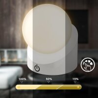 Akku-Leuchte Briloner 2 Watt LED Tischleuchte IP54 Weiß Touchdimmer Tischlampe