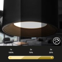 Akku-Leuchte Briloner Wandleuchte 3 Watt LED Schwarz Wandlampe dimmbar Kleben statt Bohren
