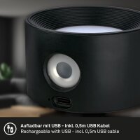 Akku-Leuchte Briloner Wandleuchte 3 Watt LED Schwarz Wandlampe dimmbar Kleben statt Bohren