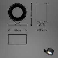 Akku-Leuchte Briloner Wandleuchte 3 Watt LED Schwarz Wandlampe dimmbar Kleben statt Bohren