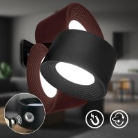Akku-Wandleuchte Akku-Leuchte, Kleben statt Bohren, Schwarz, 3 Watt, dimmbar – Briloner