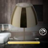 Akku-Leuchte Briloner 2 Watt LED Goldfarbig Tischleuchte Touch-Dimmer IP44 Tischlampe