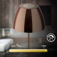 Akku-Leuchte Briloner 2 Watt LED Tischleuchte Kupferfarbif IP44 Touchdimmer Tischlampe