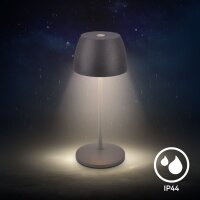 Akku-Leuchte Briloner 1,5 Watt LED Ladestation Tischleuchte Touchdimmer Tischlampe Anthrazit IP44