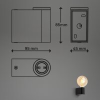 Spiegelleuchte Briloner Schwarz Badleuchte E27 Fassung Wandlampe IP44