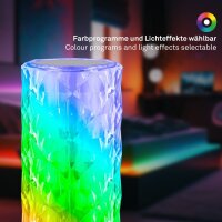 Akku-Tischleuchte Akku-Leuchte, Transparent, 2,3 Watt, RGB, mit Fernbedienung – Briloner
