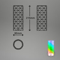 Akku-Tischleuchte Briloner 2,3 Watt LED Transparent Fernbedienung Tischlampe RGB Touchdimmer