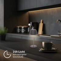 Akku-Leuchte Briloner Riffle Mini 1,5 Watt LED Tischleuchte Touchdimmer Anthrazit IP44 Tischlampe